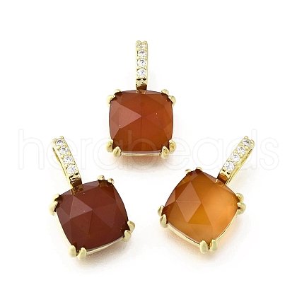 Natural Red Jasper Faceted Pendants KK-U072-35G-01-1