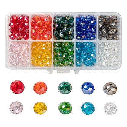 10 Colors Electroplate Glass Beads EGLA-JP0002-01B-8mm-1