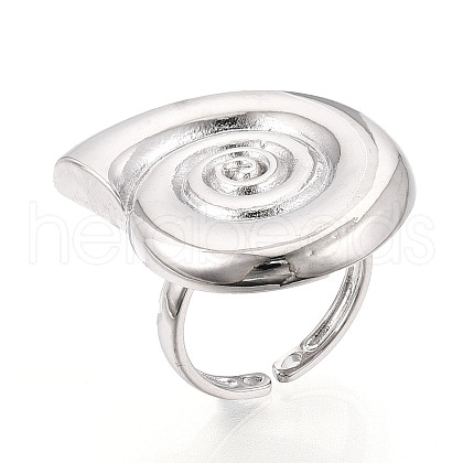 Brass Adjustable Open Cuff Rings for Women RJEW-N051-01B-P-1