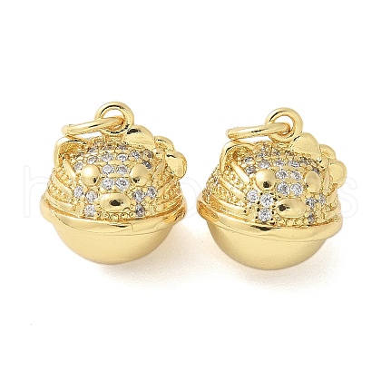 Brass Micro Pave Cubic Zirconia Pendants KK-K298-33G-1