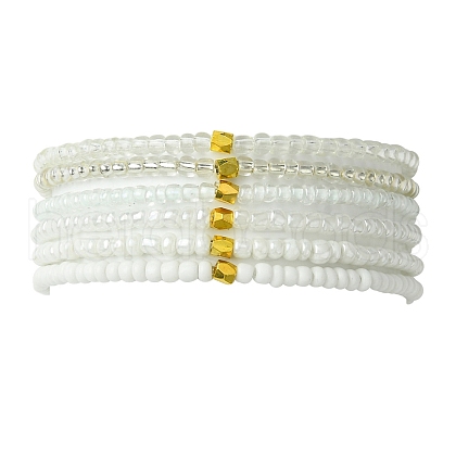 Glass Seed Beaded Stretch Bracelet Sets BJEW-MZ00101-02-1
