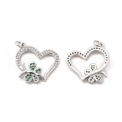 Brass Micro Pave Cubic Zirconia Pendants KK-E068-VB193-1