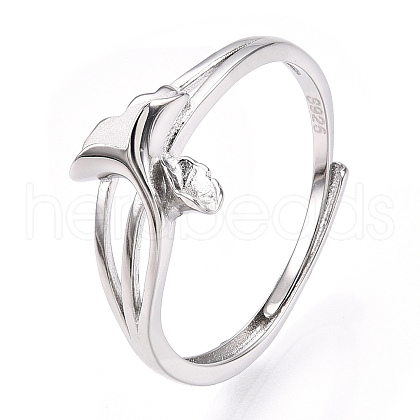 925 Sterling Silver Adjustable Ring Settings STER-T007-08P-1