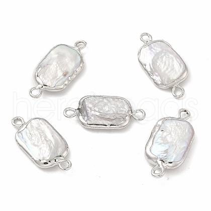 Baroque Natural Keshi Pearl Connector Charms PEAR-P004-13P-1