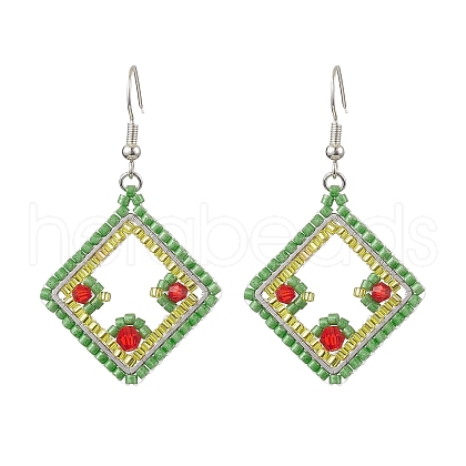 Seed Glass Dangle Earring EJEW-MZ00186-1