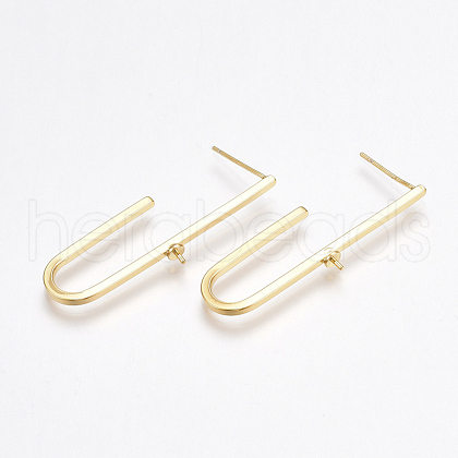 Brass Stud Earring Findings KK-T038-234G-1