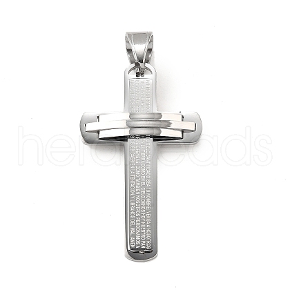 304 Stainless Steel Big Pendants STAS-R171-05P-1