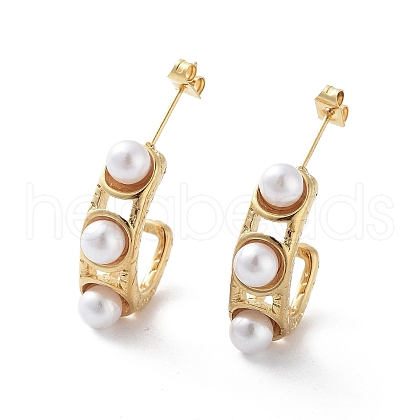 PVD Vacuum Plating 304 Stainless Steel Stud Earrings EJEW-D095-07G-1