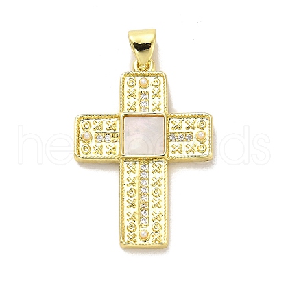 Brass Micro Pave Cubic Zirconia Pendants KK-K365-06B-G-1