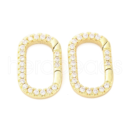 Brass Micro Pave Cubic Zirconia Spring Gate Rings KK-D325-01G-1