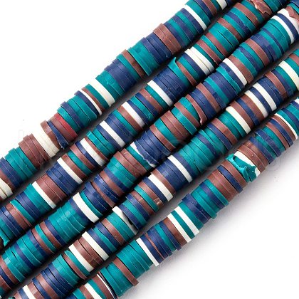 Handmade Polymer Clay Beads Strands CLAY-R089-8mm-T017-1