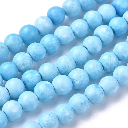 Assembled Synthetic Hemimorphite and Larimar Beads Strands G-D0006-C01-4mm-1
