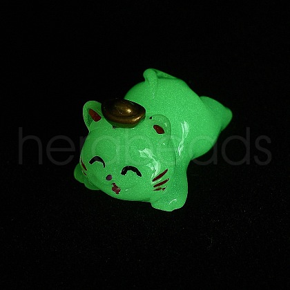 Luminous Resin Lucky Cat Display Decorations DJEW-P020-01A-1