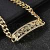 Brass Micro Pave Clear Cubic Zirconia Link Bracelets BJEW-F498-04B-G-4