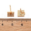Square Brass Micro Pave Clear Cubic Zirconia Stud Earrings for Women EJEW-G428-12G-02-5