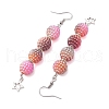 4 Pairs 4 Colors Waxberry Round Acrylic Beaded Dangle Earring Sets EJEW-JE05889-5