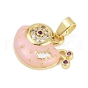 Brass Micro Pave Cubic Zirconia Enamel Pendants KK-L231-05G-2