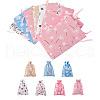  18pcs 6 colors Burlap Packing Pouches Drawstring Bags ABAG-TA0001-20-2