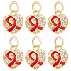 Beebeecraft 15Pcs Brass Micro Pave Clear Cubic Zirconia Pendants KK-BBC0010-36-1