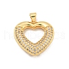 Brass Pave Clear Cubic Zirconia Pendants KK-U009-13G-01-1