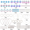 SUNNYCLUE DIY Purple Themed Glass Earring Making Kits DIY-SC0014-36P-2