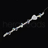 Electroplate Glass and Acrylic Rhinestone Beads Strands MAK-T011-07A-1