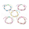 Natural Mixed Cowrie Shell & Handmade Polymer Clay Beaded Braided Bead Bracelets for Women BJEW-JB11816-2