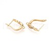 Brass Micro Pave Cubic Zirconia Hoop Earring Finding KK-N261-36G-2