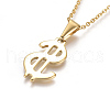 304 Stainless Steel Pendant Necklaces NJEW-F275-18G-2
