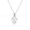 Zinc Alloy Pave Clear Cubic Zirconia Pendant Necklaces for Women FS-WGB158F-02-1