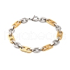201 Stainless Steel Oval Link Chain Bracelets BJEW-B078-116GP-1