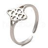 Non-Tarnish 304 Stainless Steel Cuff Ring RJEW-F136-03P-1