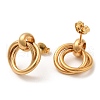 304 Stainless Steel Ring Knot Dangle Stud Earrings for Women STAS-D085-14G-2