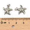 304 Stainless Steel Pendants. Starfish Charm STAS-A190-03P-3