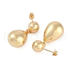 Smooth Teardrop Brass Dangle Earrings for Women EJEW-D280-02G-01-2