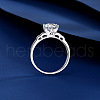 Rhodium Plated 925 Sterling Silver Micro Pave Moissanite Finger Rings WG38657-02-4