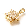 Brass Micro Pave Cubic Zirconia Pendents KK-R212-04G-02-2