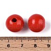 Spray Painted Round Natural Schima Wood Beads WOOD-A018-14mm-07-3