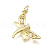 Brass Micro Pave Cubic Zirconia Pendants KK-Z100-18G-2