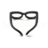 Brass Glasses Frame Open Cuff Ring for Women RJEW-F140-140EB-2