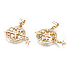 Brass Micro Pave Clear Cubic Zirconia Pendants ZIRC-N039-187-NF-3