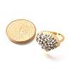Brass Micro Pave Clear Cubic Zirconia Cuff Rings RJEW-U035-11GP-4