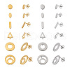 48Pcs 12 Styles 201 Stainless Steel Stud Earring Findings EJEW-TA0001-06-2