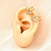 Brass Micro Pave Cubic Zirconia Ear Cuff Findings for Women EJEW-F370-05G-6