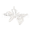 925 Sterling Silver Pave Clear Cubic Zirconia Hollow Butterfly Pendants STER-S013-03S-2