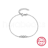 S925 Sterling Silver Clear Cubic Zirconia Flat Round Link Bracelets PB1196-2-3