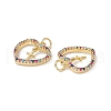 Brass Colorful Cubic Zirconia Pendants KK-E068-VA055-2-3