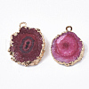 Natural Druzy Agate Pendants X-G-N325-04D-2
