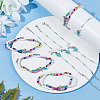 ARRICRAFT 12Pcs 3 Styles Alloy Tortoise & & Resin Shell & Starfish Beaded Anklets Set AJEW-AR0001-66-4