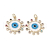 Brass Colorful Cubic Zirconia Pendants KK-E068-VA207-2-2